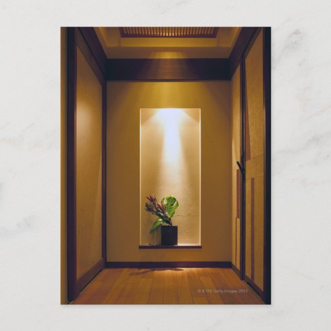 med japansk-stil insida och blomma vykort (Framsida)