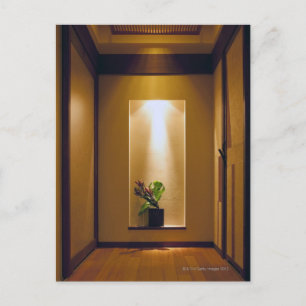 med japansk-stil insida och blomma vykort