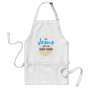 Med Jesus är du i bra händer Förkläde