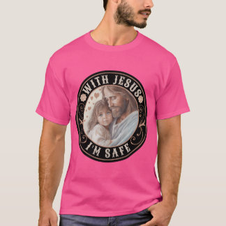 Med Jesus är jag Säker T Shirt