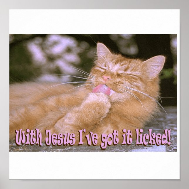 Med JESUS I Har Slickat det Poster (Framsidan)