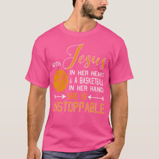Med Jesus i hjärtat en basket i hennes Händer T Shirt