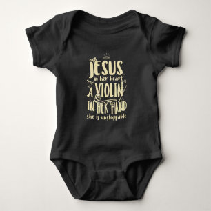 Med Jesus i hjärtat en fiolin i hennes hand Musik T Shirt