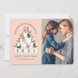 Med julklet Pappra Träd-foto Julkort