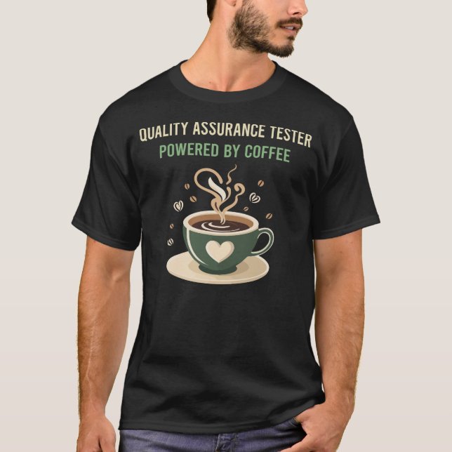 Med kaffekvalitetstestester t shirt (Framsida)