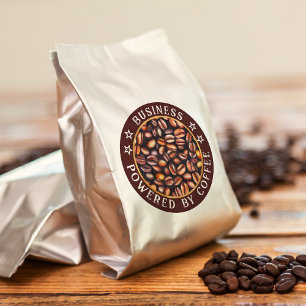 Med kaffet som tillsätt ditt företag Namn Runt Klistermärke