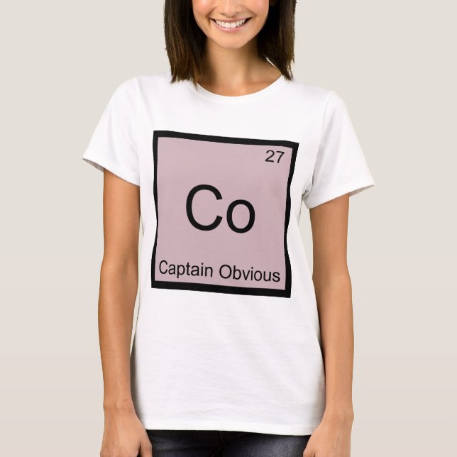 Med-kapten Uppenbar kemi elementsymbol T-shirt (Framsida)