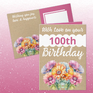 Med kärlek 100-årsdagars rosa av grobera kort
