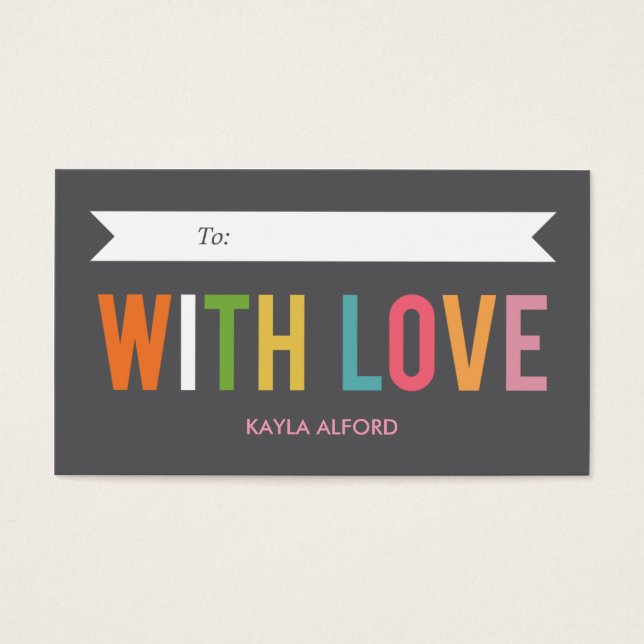 Med Kärlek Anpassningsbar Gift-Märkre Visitkort (Framsidan)