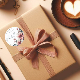 Med Kärlek Anpassningsbara Pastellfärgade Blommor Runt Klistermärke