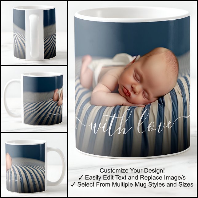 Med Kärlek Baby Vacker En Foto Mall Text Kaffemugg (Skapare uppladdad)