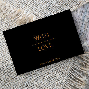 Med Kärlek Black & Guld Script Tack-voucher Visitkort