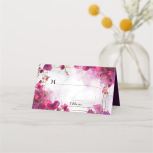 💍 med kärlek citat Fuchsia Enchantment Watercolor Placeringskort