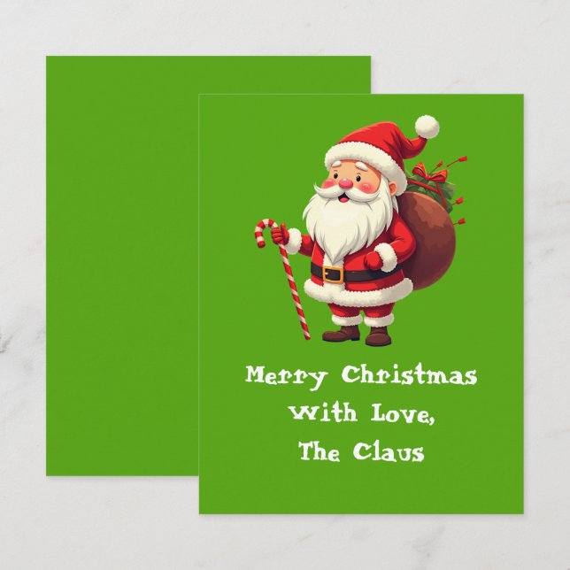 Med Kärlek, Claus Note Card Anteckningskort (Fram/baksida)