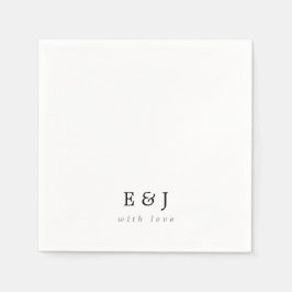 Med Kärlek enkel Elegant par Monogram Bröllop Pappersservett