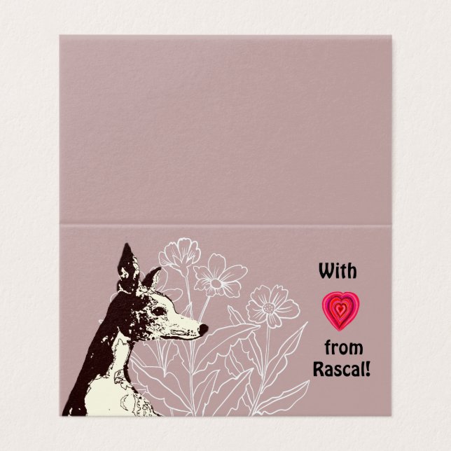 Med kärlek från ditt textavsnitt kort (Utsida ovikt)