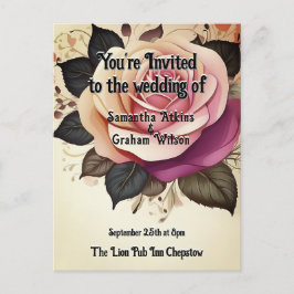 Med Kärlek i Fullt Bloom Wedding bjudande Vykort