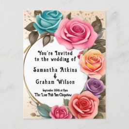 Med Kärlek i Fullt Bloom Wedding bjudande Vykort