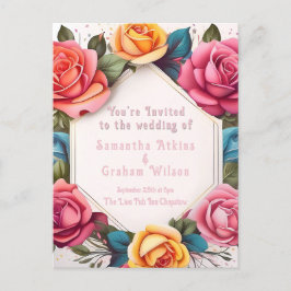 Med Kärlek i Fullt Bloom Wedding bjudande Vykort