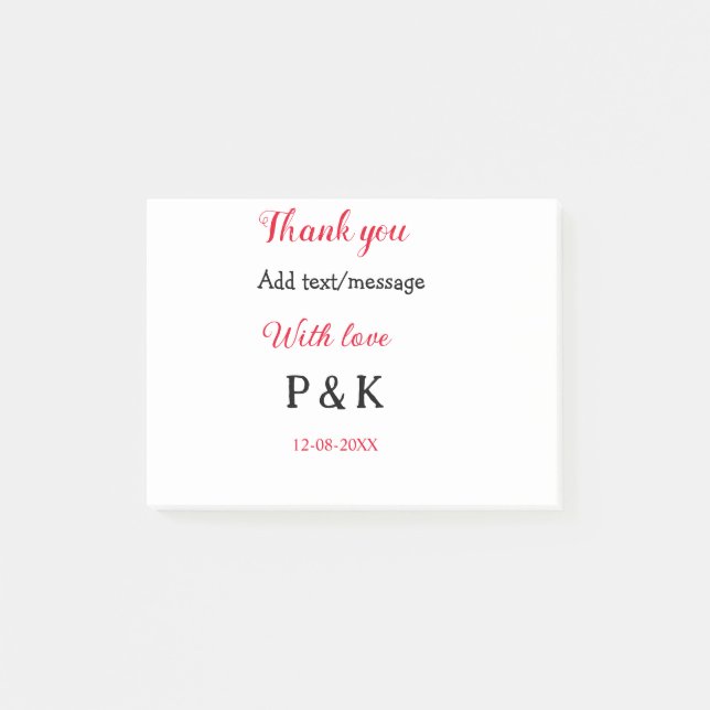 Med kärlek lägg till förnamn bokstav tack lägg til post-it block (Framsida)