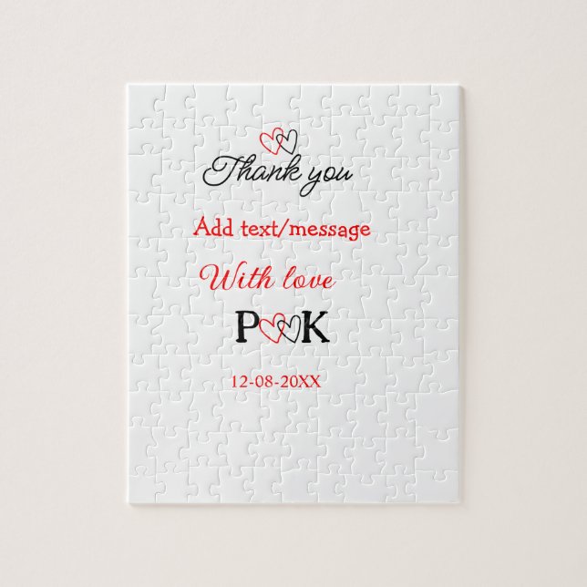 Med kärlek lägg till förnamn bokstav tack lägg til pussel (Vertikal)