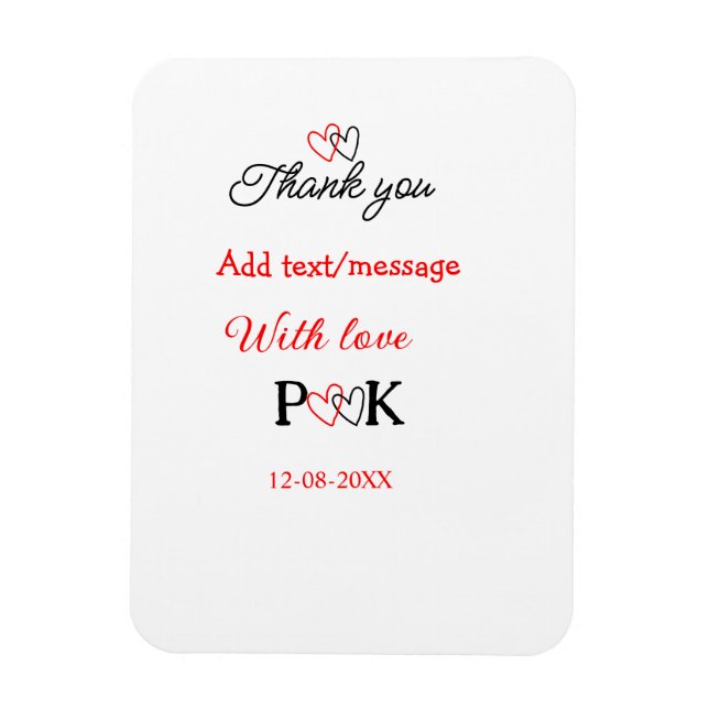 Med kärlek lägg till förnamnets begynnelsebokstav  magnet (Vertikal)