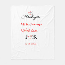 Med kärlek lägg till parets namn bokstav tack lägg fleecefilt