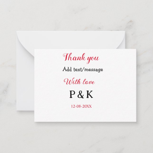 Med kärlek lägg till parnamn bokstav tack lägg til anteckningskort (Framsida)