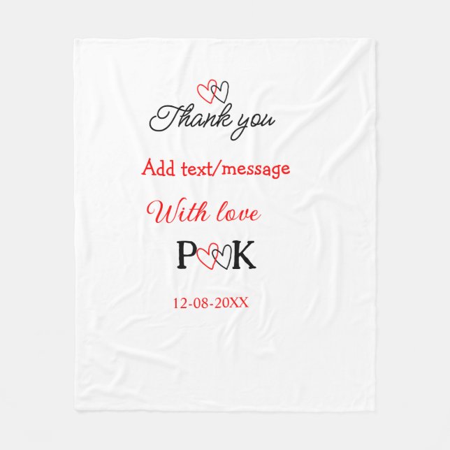 Med kärlek lägg till parnamn bokstav tack lägg til fleecefilt (Framsidan)