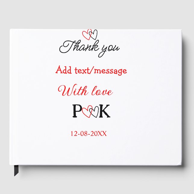 Med kärlek lägg till parnamn bokstav tack lägg til gästböcker (Framsida)