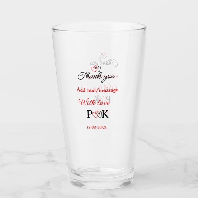 Med kärlek lägg till parnamn bokstav tack lägg til glaskopp (Framsida)