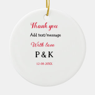Med kärlek lägg till parnamn bokstav tack lägg til julgransprydnad keramik