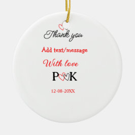 Med kärlek lägg till parnamn bokstav tack lägg til julgransprydnad keramik