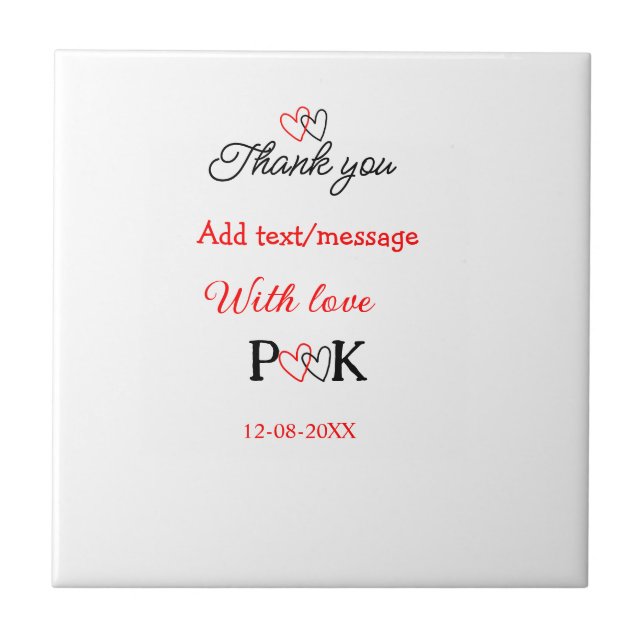 Med kärlek lägg till parnamn bokstav tack lägg til kakelplatta (Framsidan)