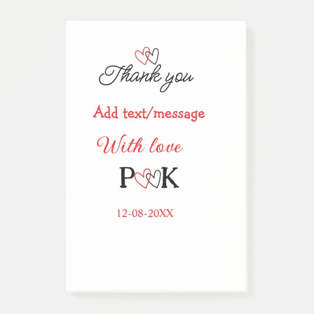 Med kärlek lägg till parnamn bokstav tack lägg til post-it block (Framsida)