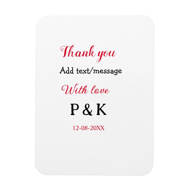 Med kärlek lägg till parnamn brev tack lägg till d magnet (Vertikal)