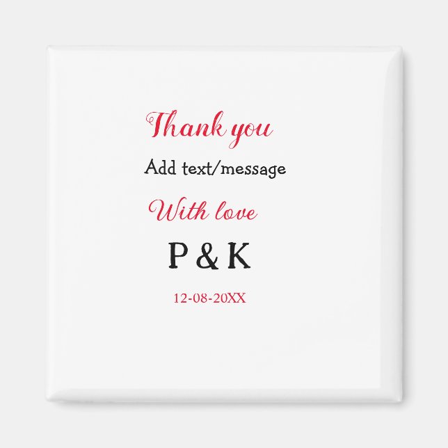 Med kärlek lägger du till ett par namn brev-tack f magnet (Framsidan)