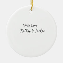 Med kärlek lägger du till ett par namn bröllop-min julgransprydnad keramik