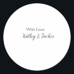 Med kärlek lägger du till ett par namn bröllop-min runt klistermärke<br><div class="desc">gigantisk design</div>