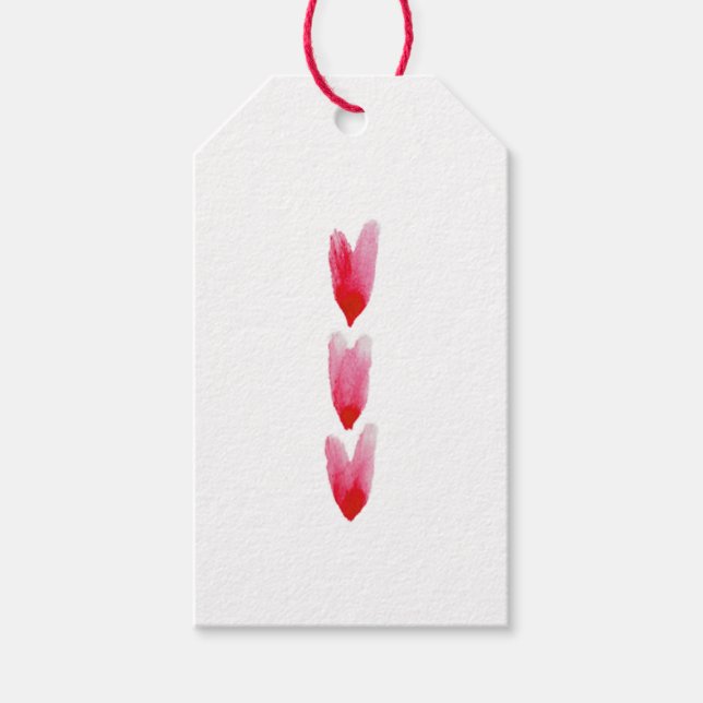 Med Kärlek målade hjärtan Kraft märkre Presentetikett (Framsidan)