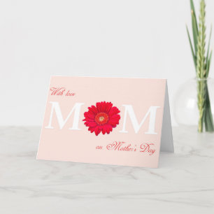 Med Kärlek Mamma på Mors dag Gerbera Daisy Flower Kort