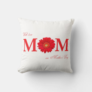 Med Kärlek Mamma på Mors dag Gerbera Daisy Flower Kudde