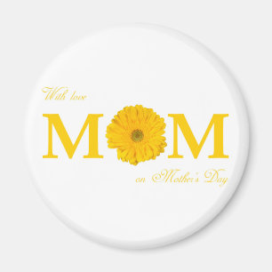 Med Kärlek Mamma på Mors dag Gerbera Daisy Flower Magnet
