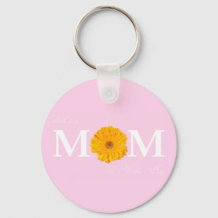 Med Kärlek Mamma på Mors dag Gerbera Daisy Flower Nyckelring