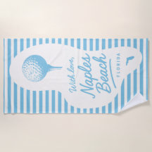 Med kärlek Naples Beach Golf Tee Handduk