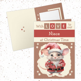 Med kärlek niece-musen brun jul helgkort