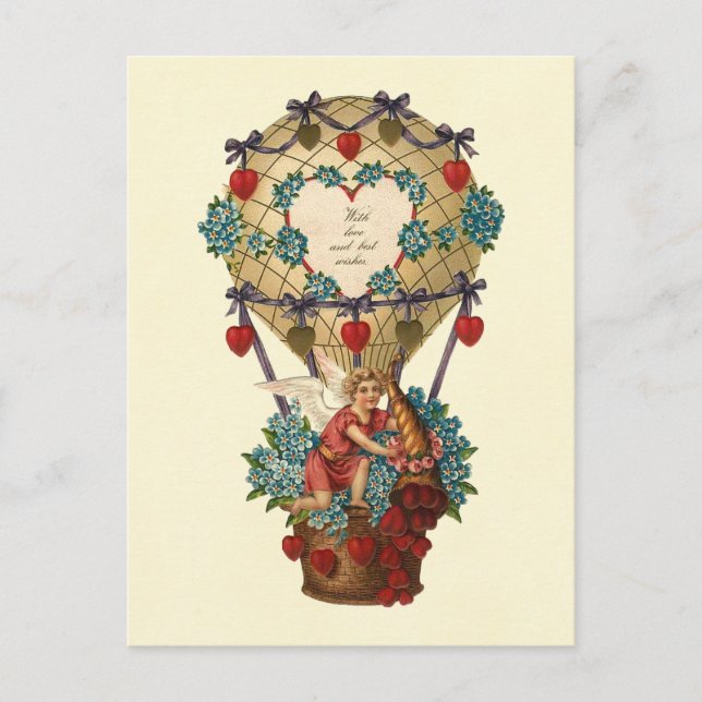 Med Kärlek och Best Önskemål Valentine Helg Vykort (Framsida)