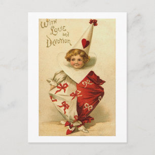 Med Kärlek och hängivenhet Valentine Clown Helg Vykort