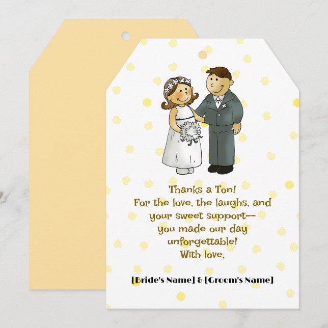 Med Kärlek och tack Bröllop Kort (Fram/baksida)