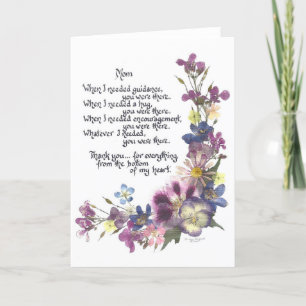 Med kärlek och tack vare Mamma hälsningskort Kort